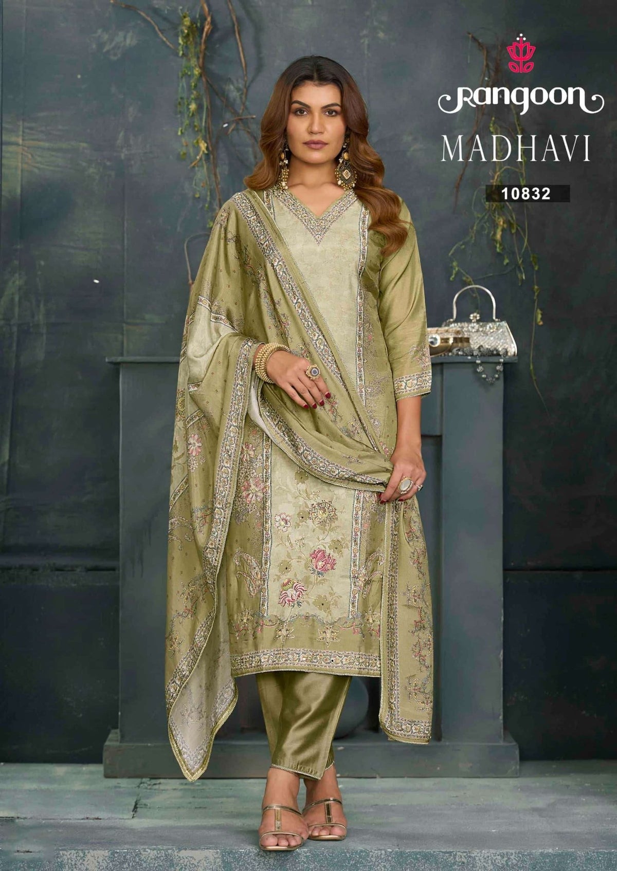 Rangoon Kurti Madhavi Pure Muslin Salwar Suit Set - Amrah Wholesale