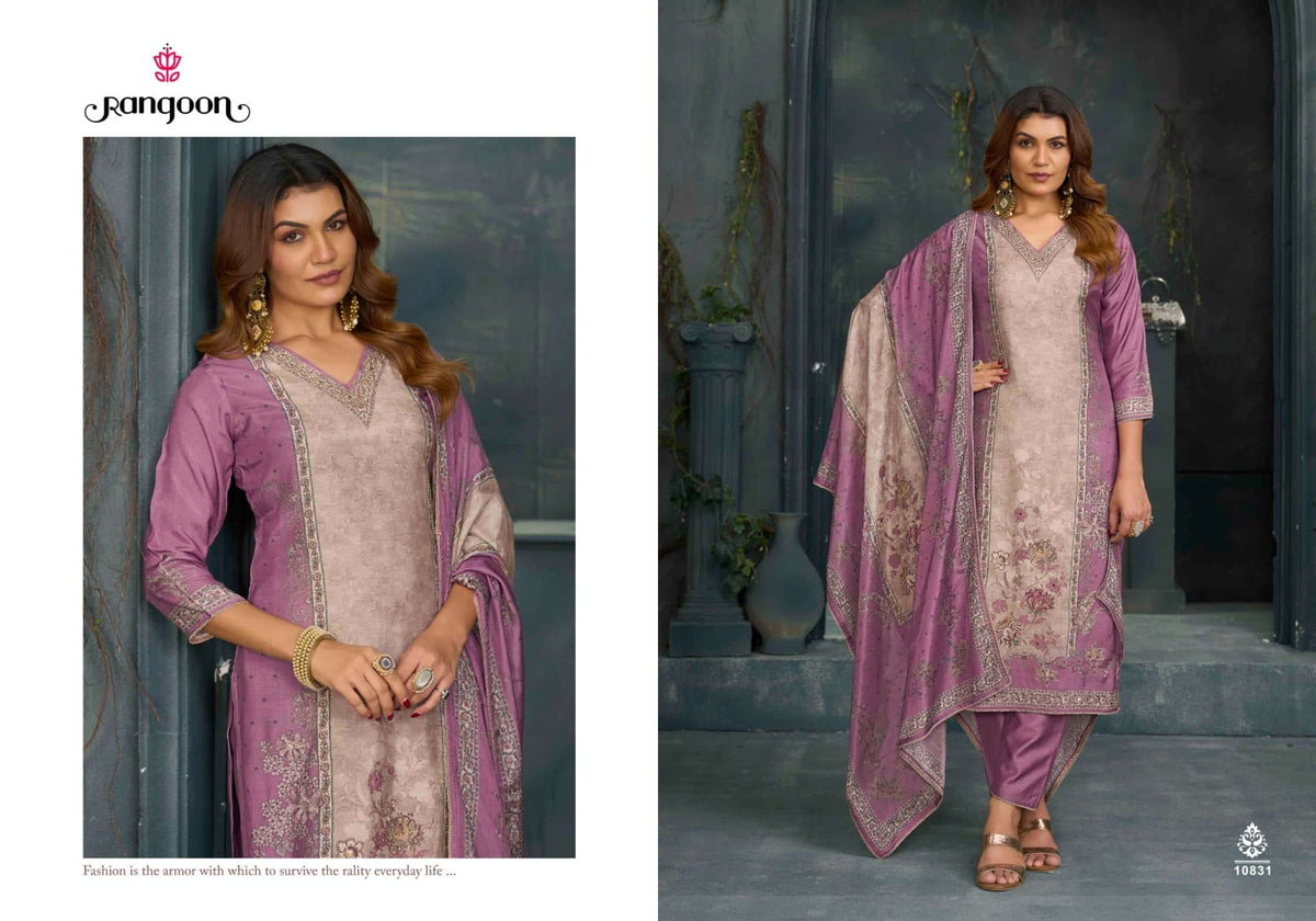Rangoon Kurti Madhavi Pure Muslin Salwar Suit Set - Amrah Wholesale