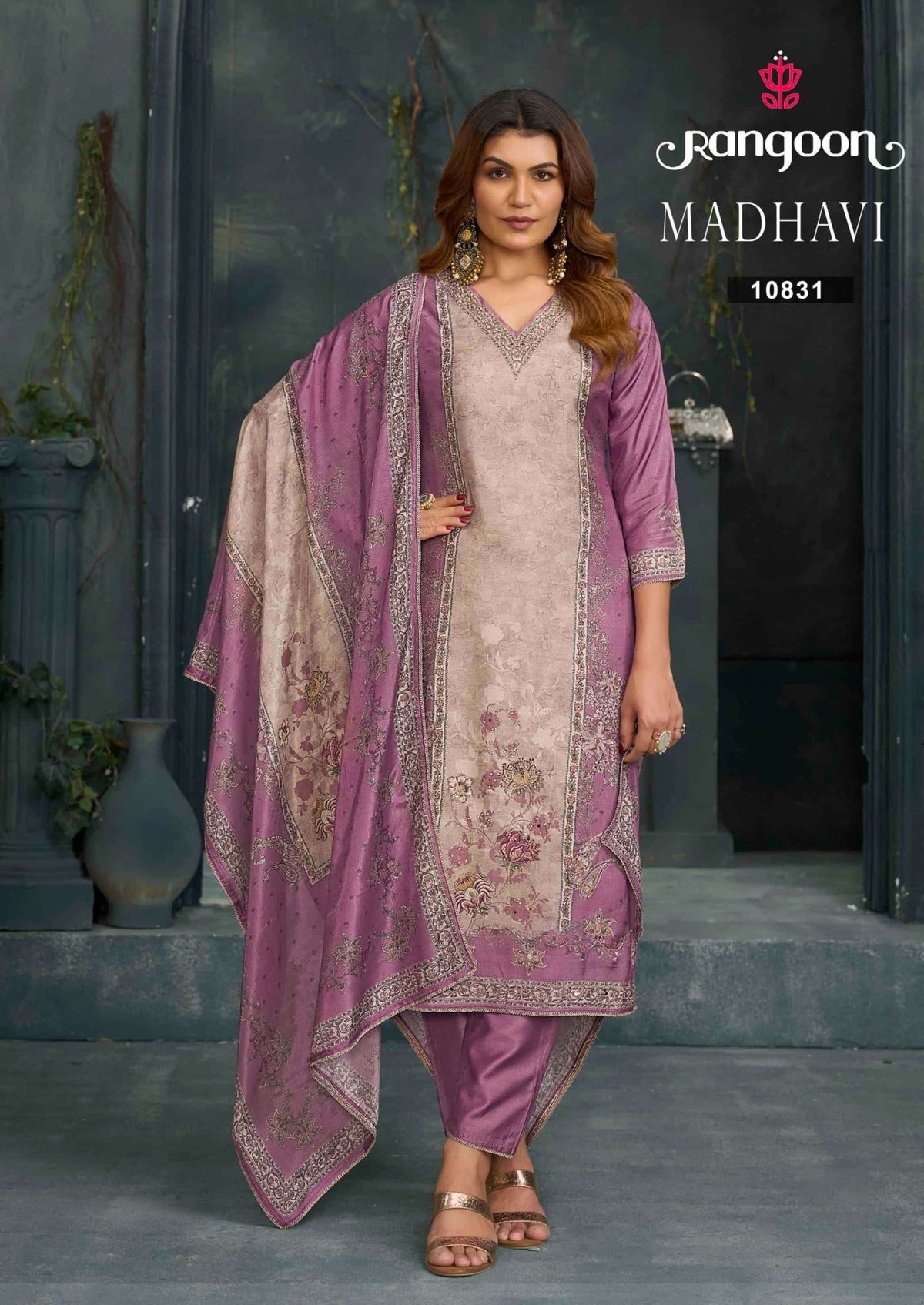 Rangoon Kurti Madhavi Pure Muslin Salwar Suit Set - Amrah Wholesale