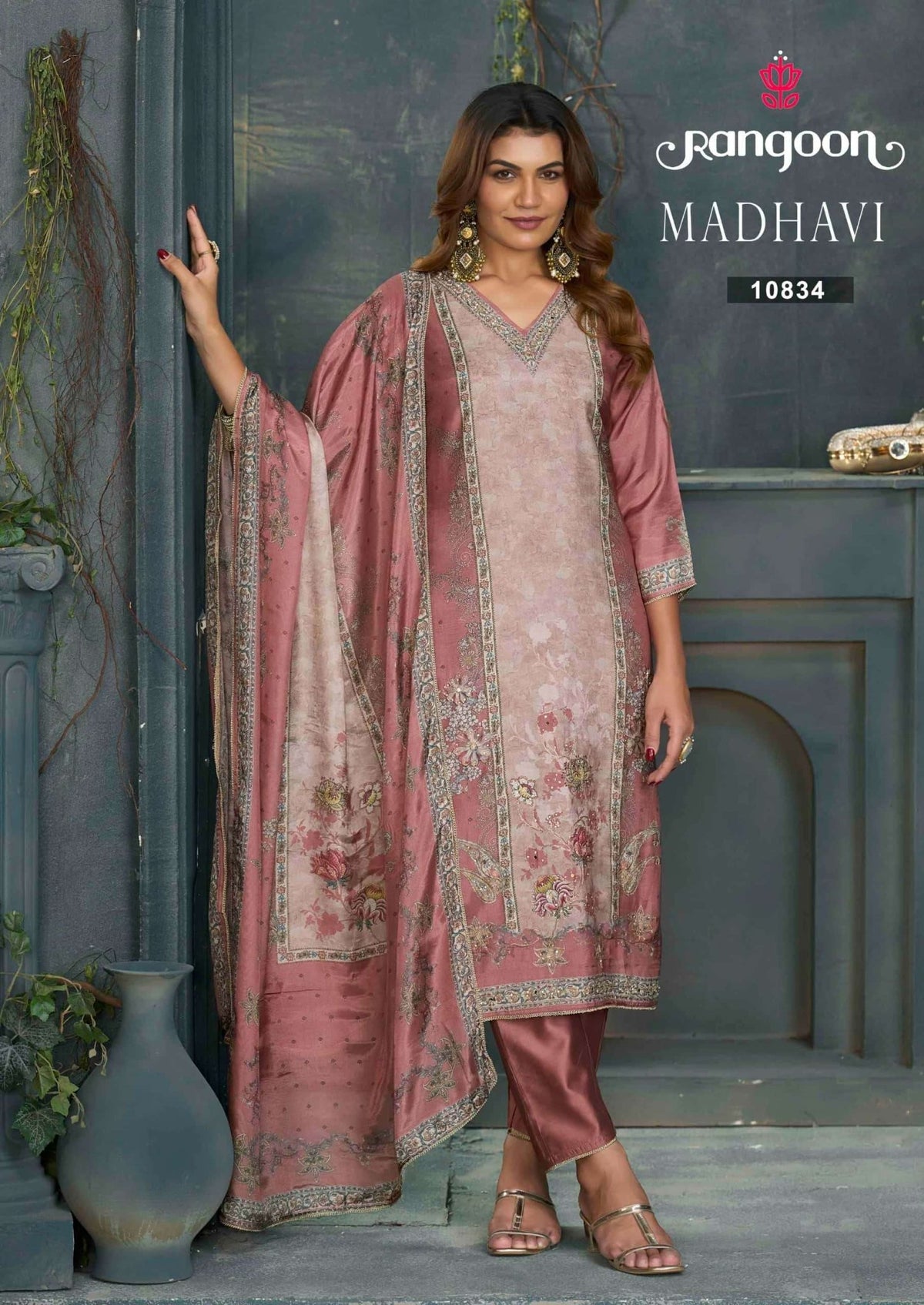 Rangoon Kurti Madhavi Pure Muslin Salwar Suit Set - Amrah Wholesale