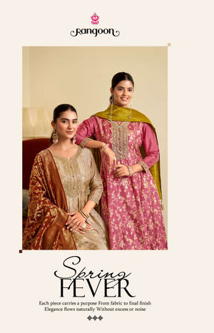 Rangoon Kurti Melody Russian Silk Jacquard Anarkali Suit Set - Amrah Wholesale