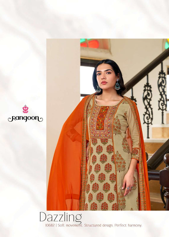 Rangoon Kurti Rupali Cotton Embroidered Anarkali Salwar Suit Set - Amrah Wholesale