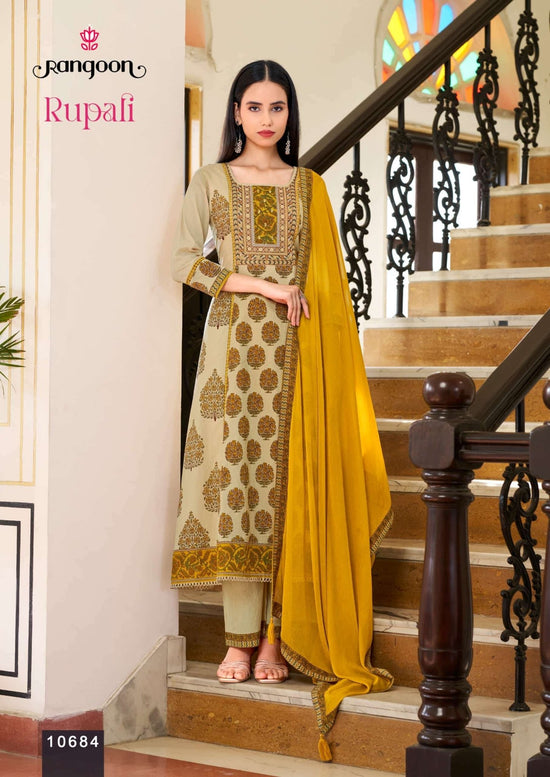 Rangoon Kurti Rupali Cotton Embroidered Anarkali Salwar Suit Set - Amrah Wholesale