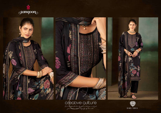 Rangoon Kurti Shalini Pure Muslin Kurti Pant Dupatta Set - Amrah Wholesale