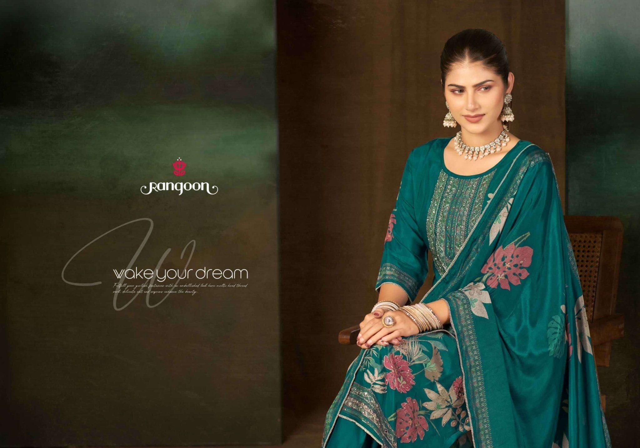 Rangoon Kurti Shalini Pure Muslin Kurti Pant Dupatta Set - Amrah Wholesale