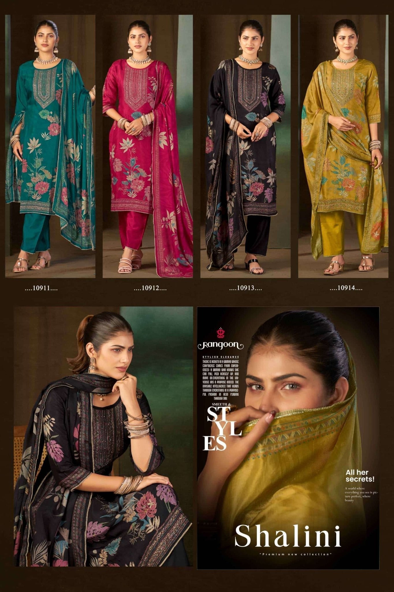 Rangoon Kurti Shalini Pure Muslin Kurti Pant Dupatta Set - Amrah Wholesale