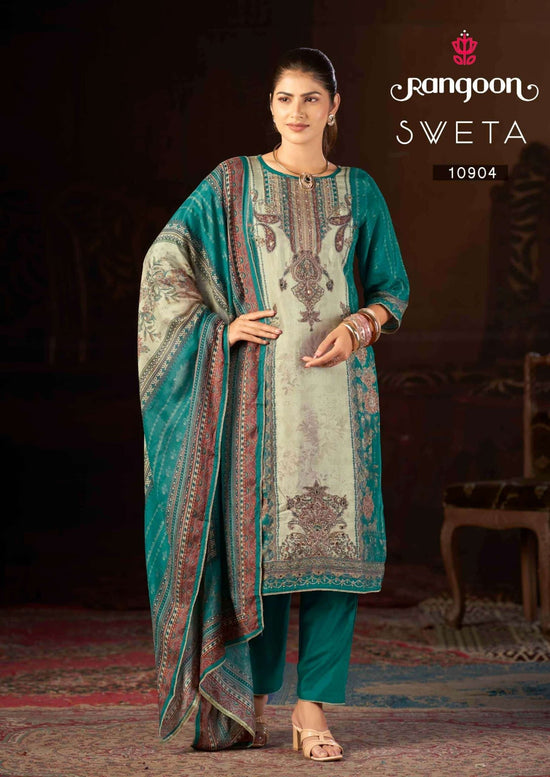 Rangoon Kurti Sveta Pure Muslin Kurti Pant Dupatta Set - Amrah Wholesale