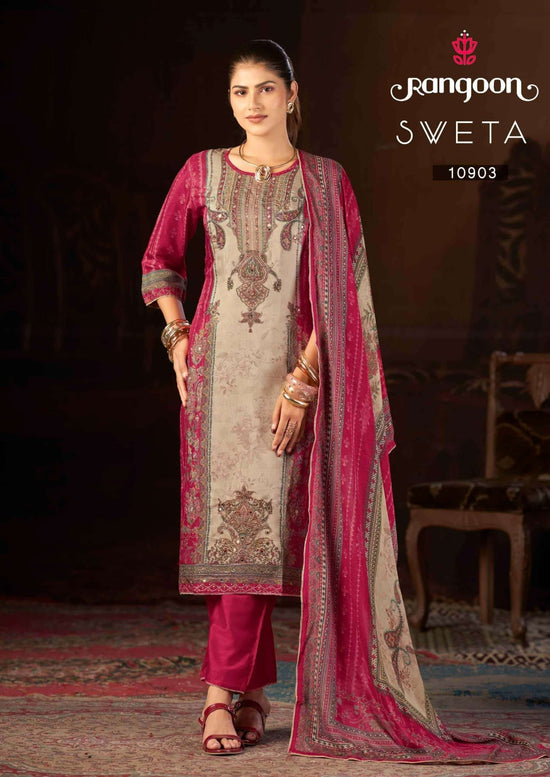 Rangoon Kurti Sveta Pure Muslin Kurti Pant Dupatta Set - Amrah Wholesale