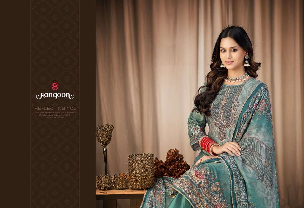 Rangoon Kurti Tejasvi Pure Muslin Digital Print 3 Piece Suit