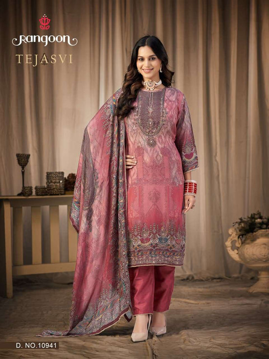 Rangoon Kurti Tejasvi Pure Muslin Digital Print 3 Piece Suit