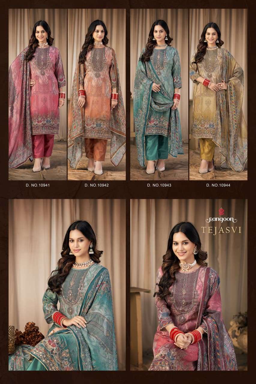 Rangoon Kurti Tejasvi Pure Muslin Digital Print 3 Piece Suit