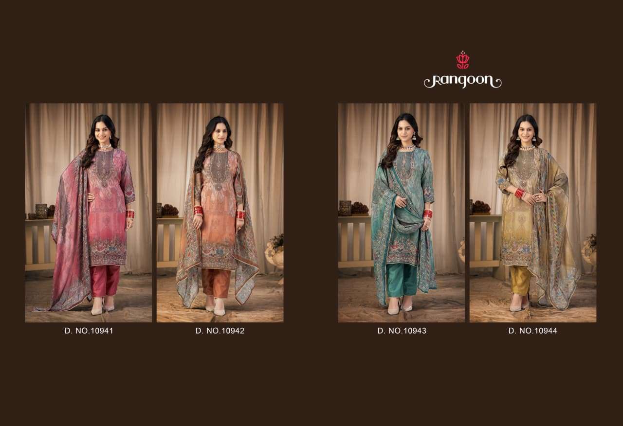 Rangoon Kurti Tejasvi Pure Muslin Digital Print 3 Piece Suit