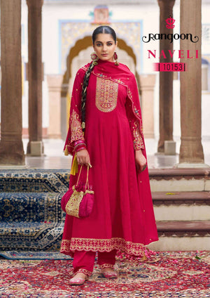 Rangoon Naveli Silk Anarkali Salwar Suit Set