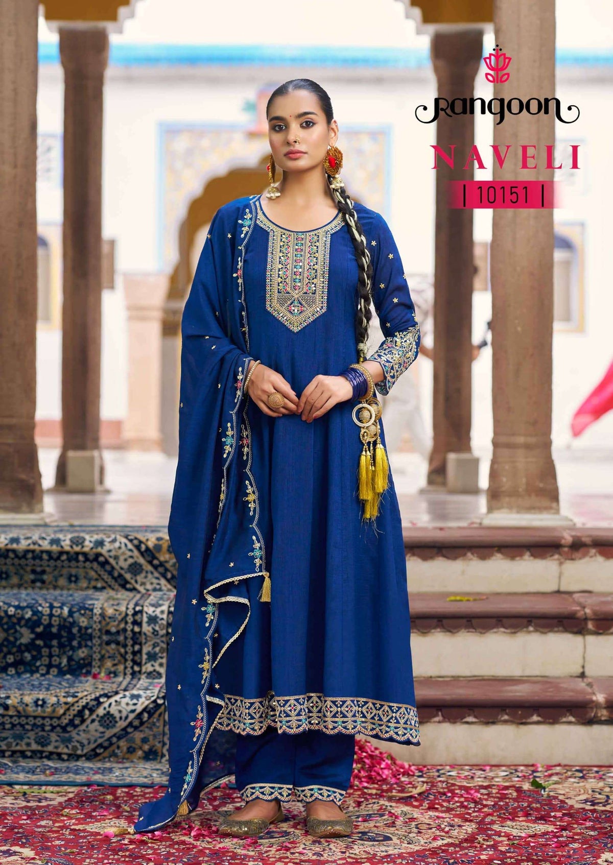 Rangoon Naveli Silk Anarkali Salwar Suit Set