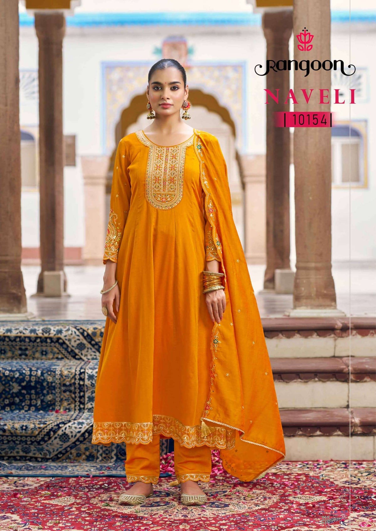 Rangoon Naveli Silk Anarkali Salwar Suit Set