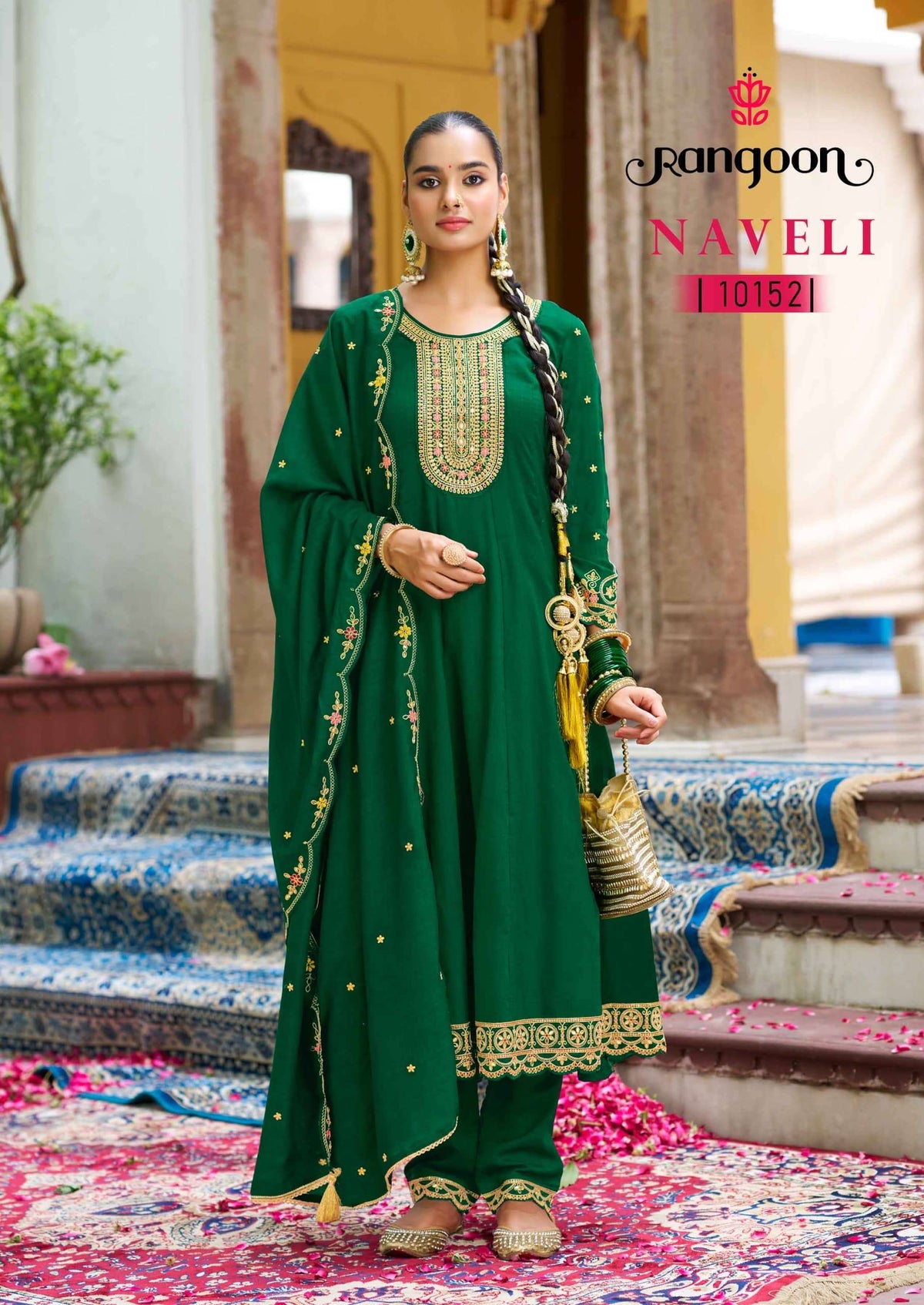 Rangoon Naveli Silk Anarkali Salwar Suit Set