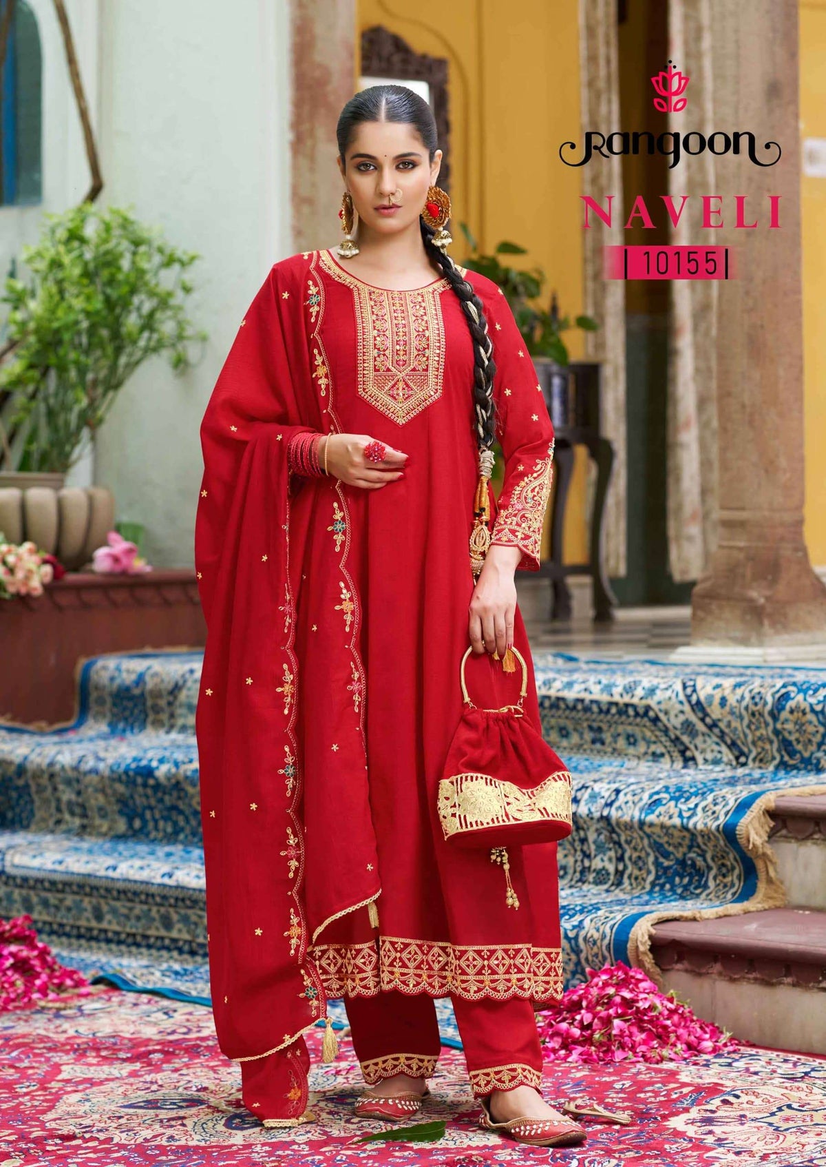 Rangoon Naveli Silk Anarkali Salwar Suit Set