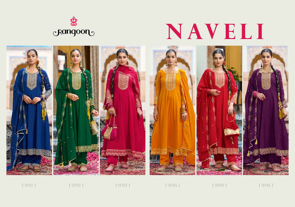 Rangoon Naveli Silk Anarkali Salwar Suit Set
