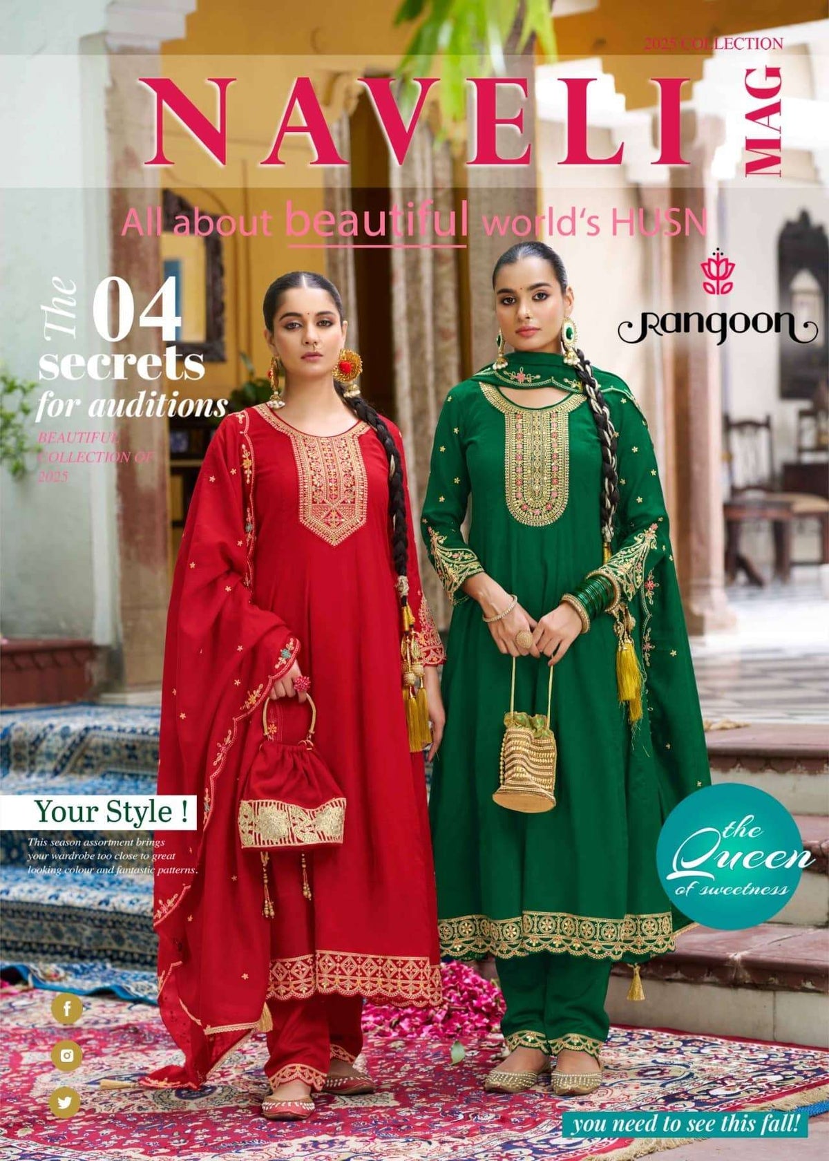 Rangoon Naveli Silk Anarkali Salwar Suit Set