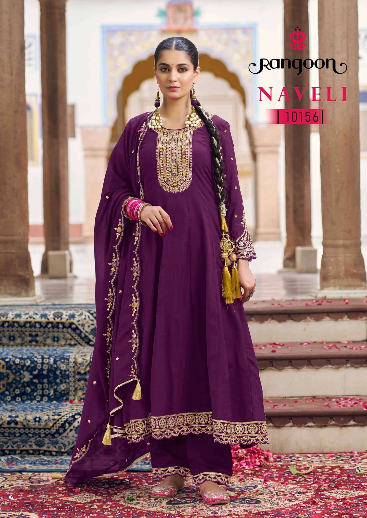 Rangoon Naveli Silk Anarkali Salwar Suit Set