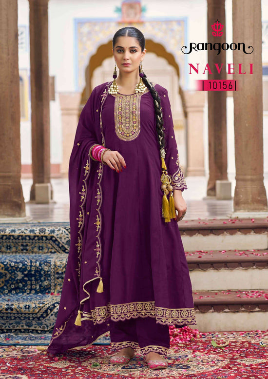 Rangoon Naveli Silk Anarkali Salwar Suit Set