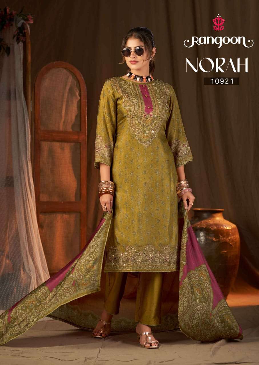 Rangoon Norah Pure Muslin Readymade Salwar Suit Set Wholesale