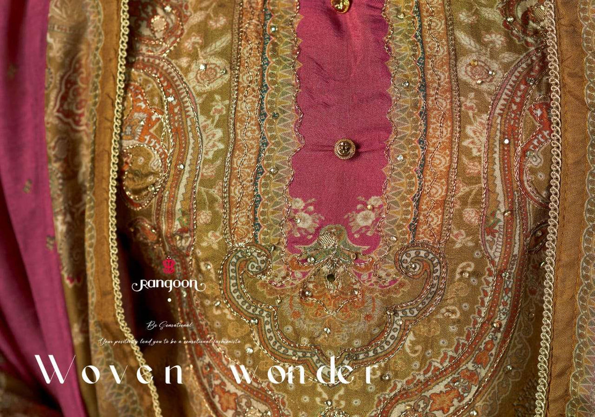 Rangoon Norah Pure Muslin Readymade Salwar Suit Set Wholesale