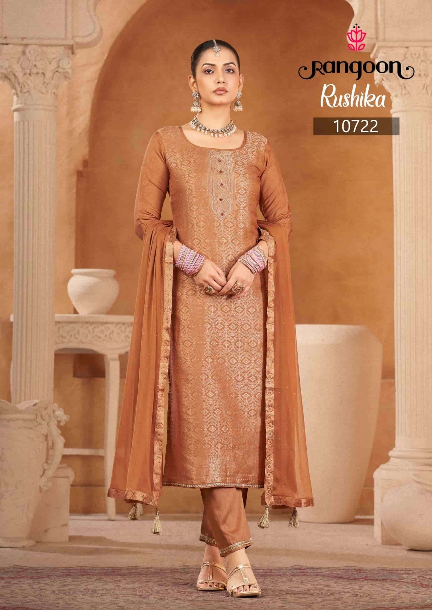 Rangoon Rushika Muslin Jacquard Designer Salwar Suit Set - Amrah Wholesale