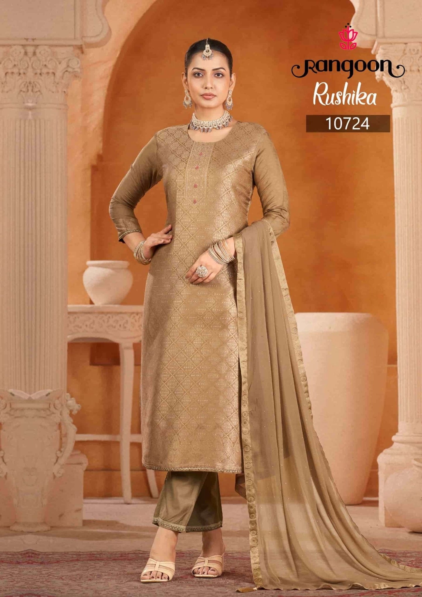 Rangoon Rushika Muslin Jacquard Designer Salwar Suit Set - Amrah Wholesale