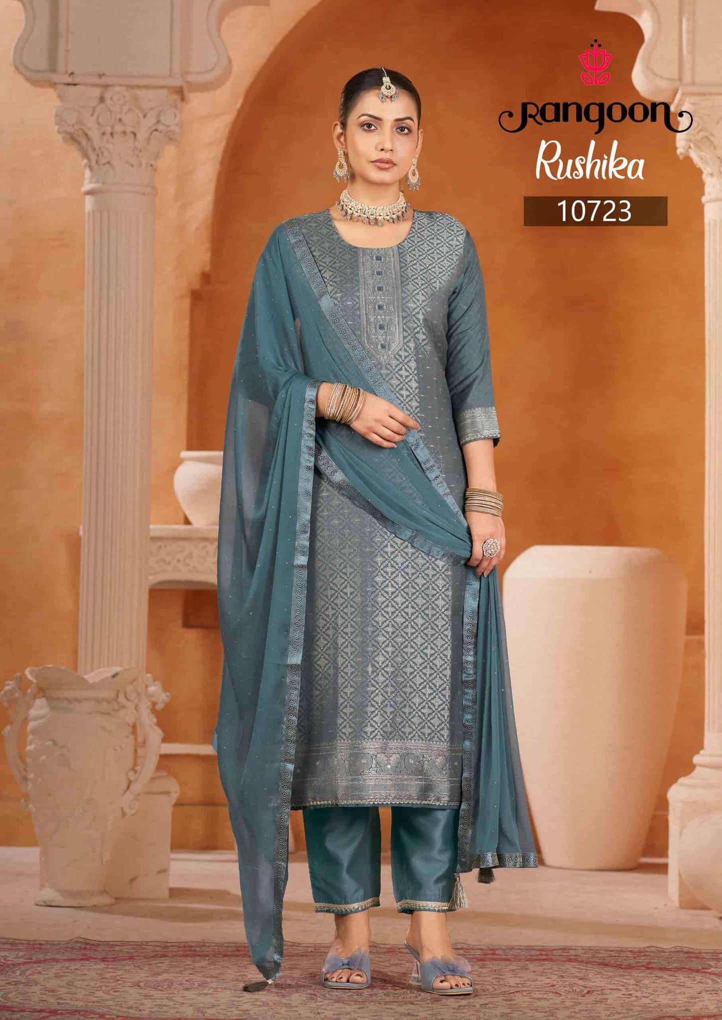 Rangoon Rushika Muslin Jacquard Designer Salwar Suit Set