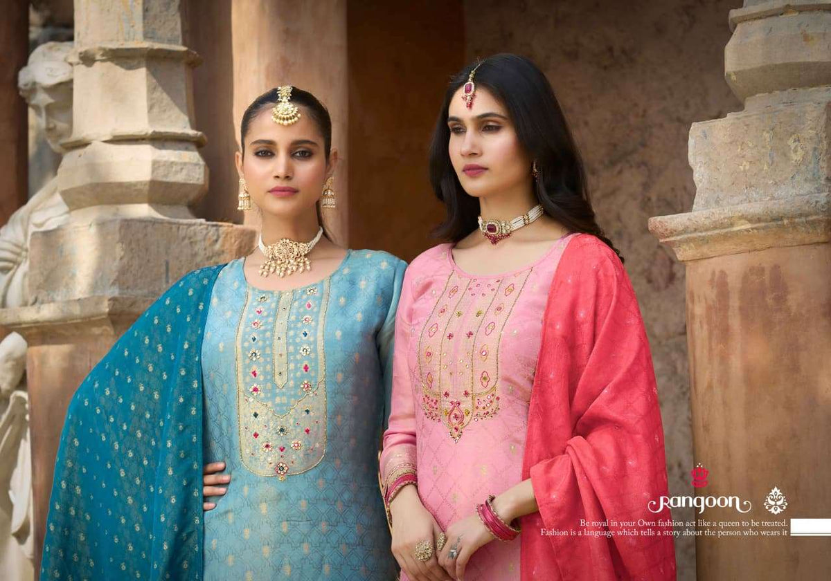 Rangoon Sakshi Simmer Jacquard Salwar Suit Set - Amrah Wholesale