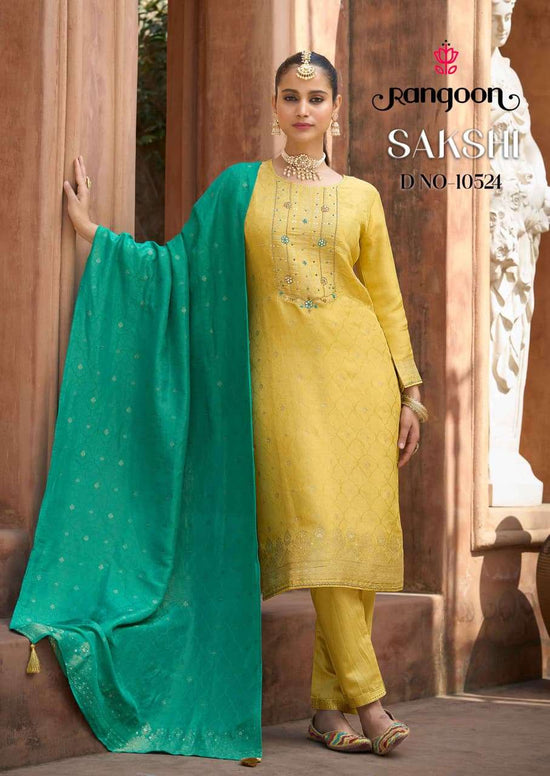 Rangoon Sakshi Simmer Jacquard Salwar Suit Set - Amrah Wholesale