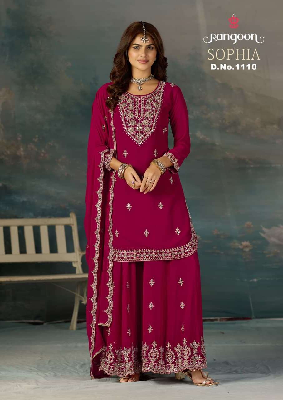 Rangoon Sophia Georgette Embroidered Punjabi Stitched Salwar Suit Set