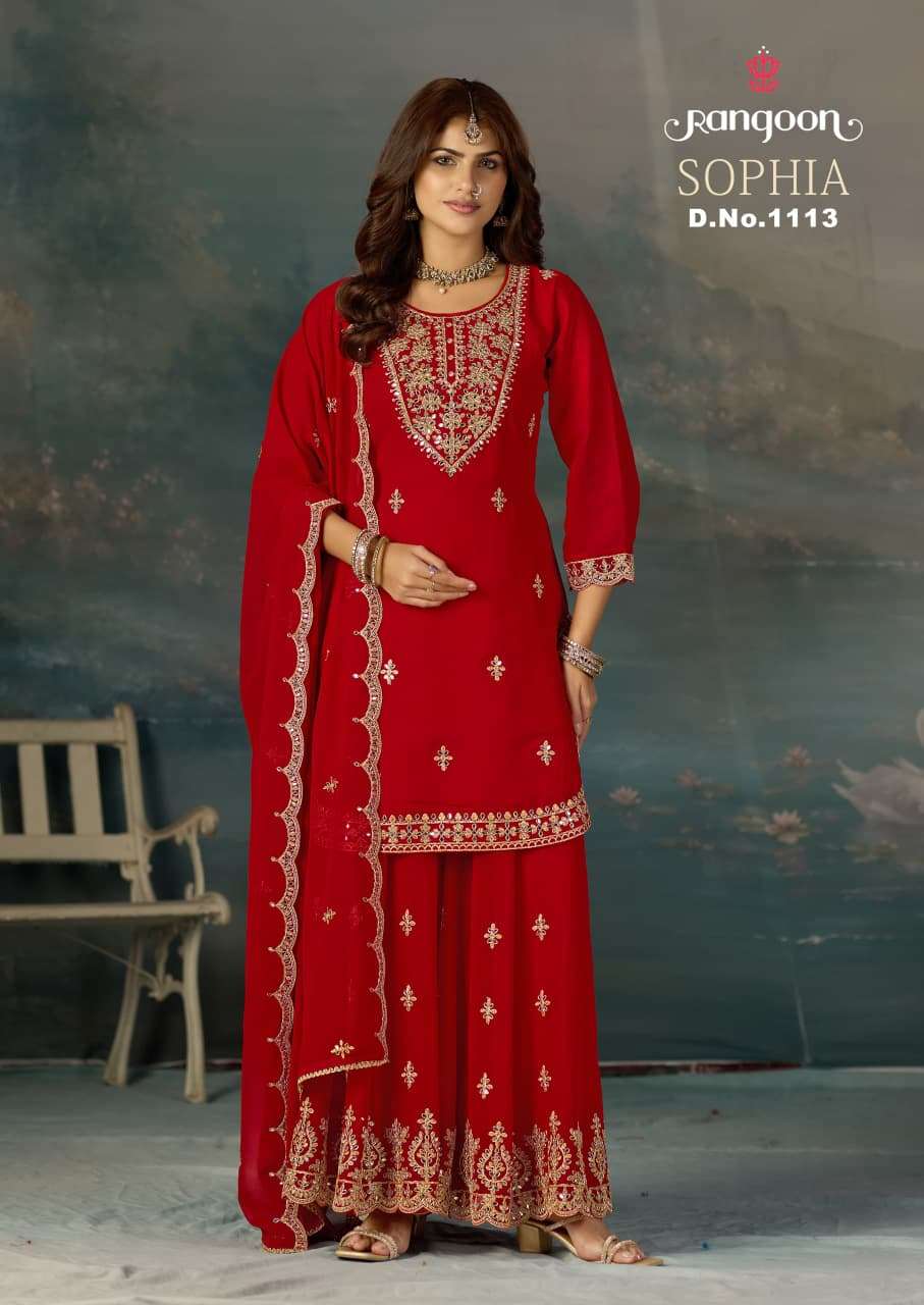 Rangoon Sophia Georgette Embroidered Punjabi Stitched Salwar Suit Set