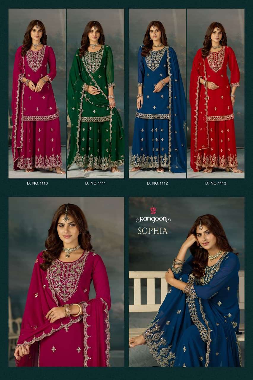 Rangoon Sophia Georgette Embroidered Punjabi Stitched Salwar Suit Set