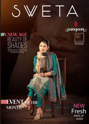 Rangoon Kurti Sveta Pure Muslin Kurti Pant Dupatta Set