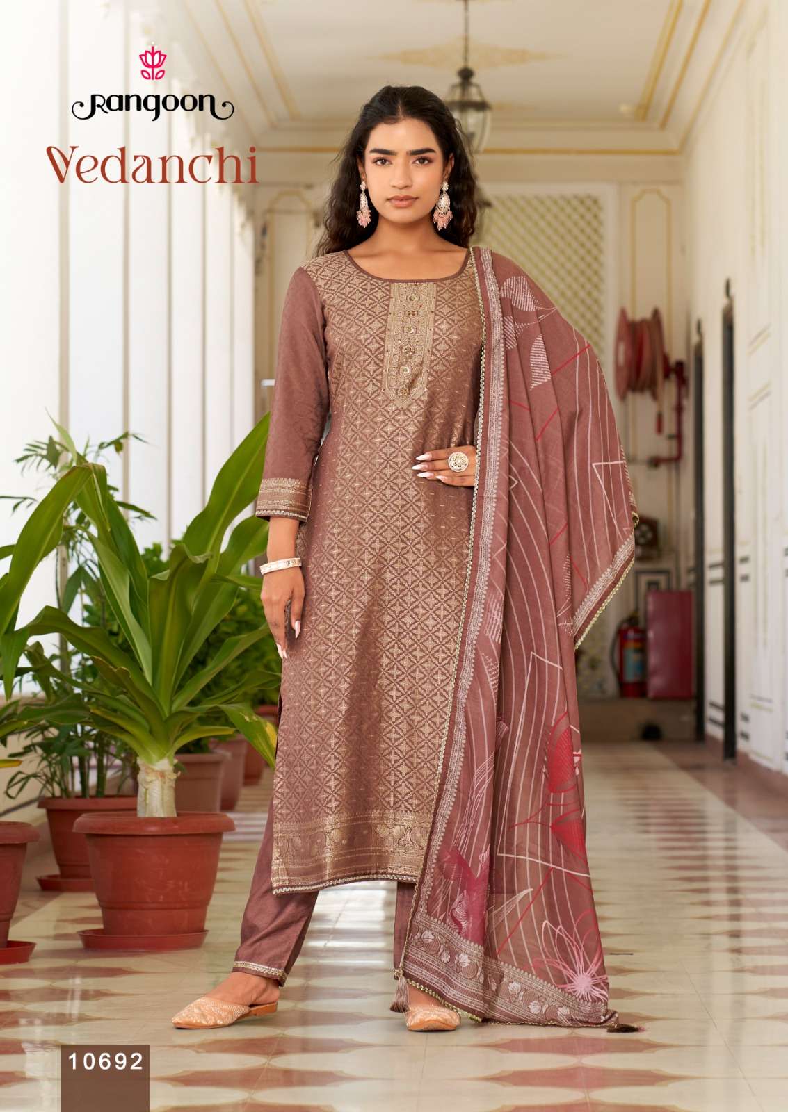 Rangoon Vedanchi Viscose Muslin Salwar Suit Set - Amrah Wholesale