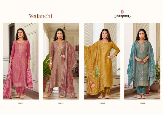 Rangoon Vedanchi Viscose Muslin Salwar Suit Set - Amrah Wholesale