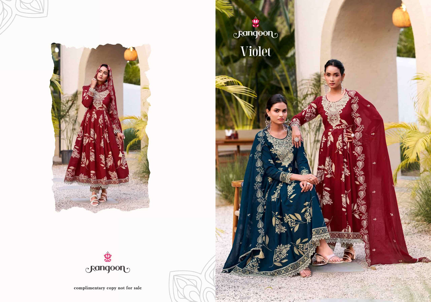 Rangoon Violet Cotton Cambric Salwar Suit Set