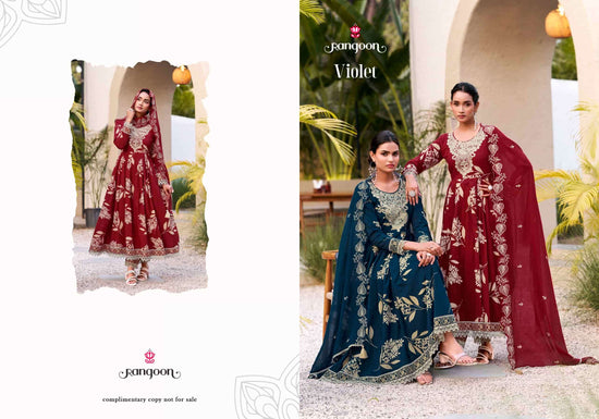Rangoon Violet Cotton Cambric Salwar Suit Set