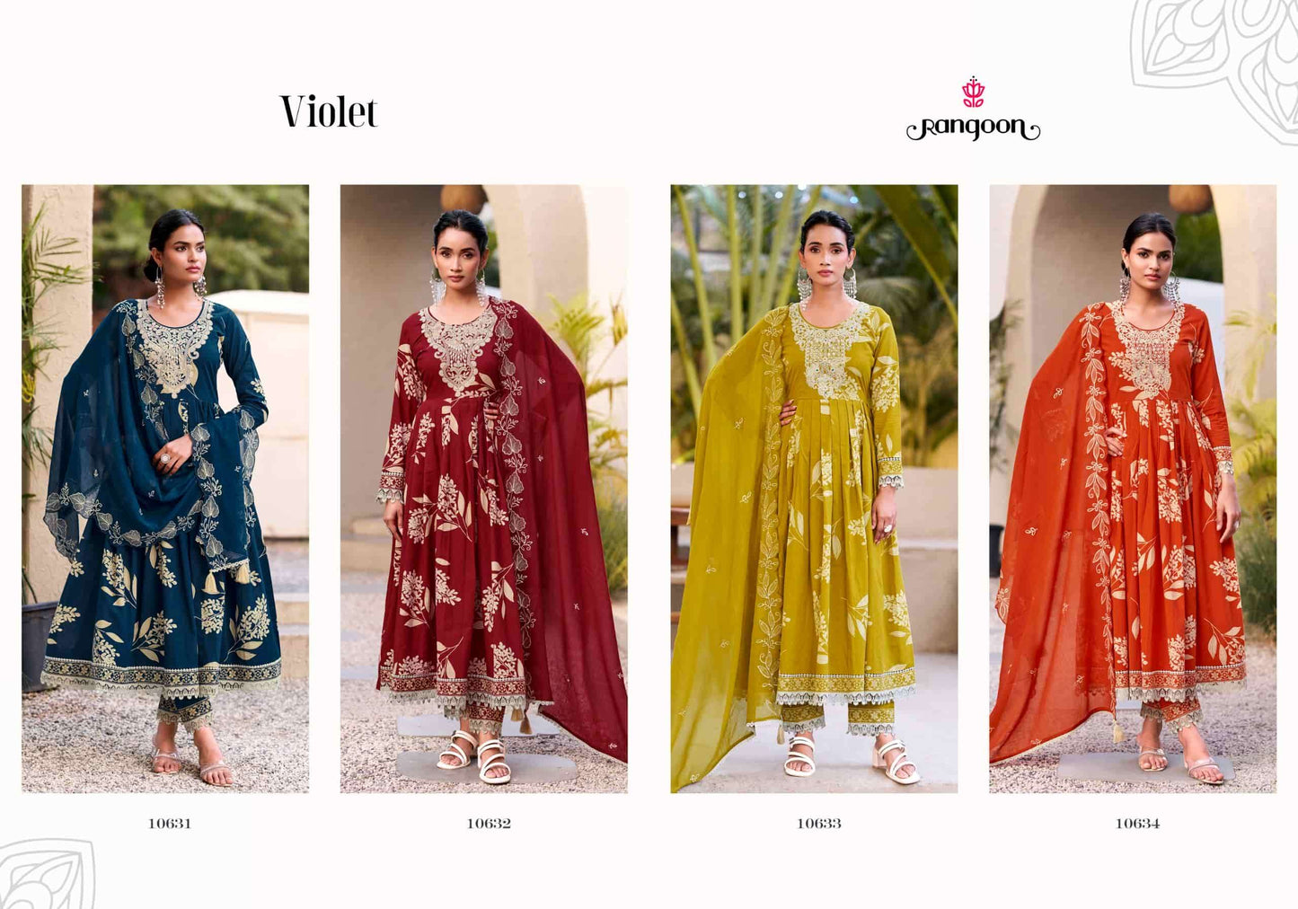 Rangoon Violet Cotton Cambric Salwar Suit Set