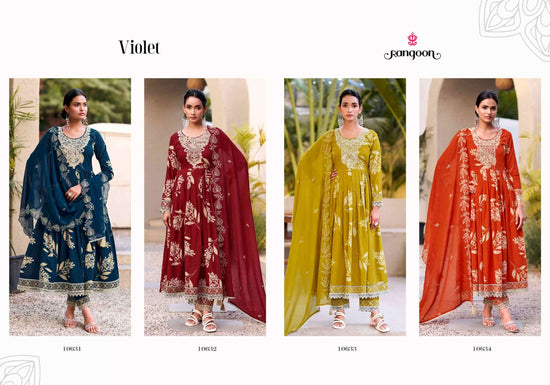 Rangoon Violet Cotton Cambric Salwar Suit Set