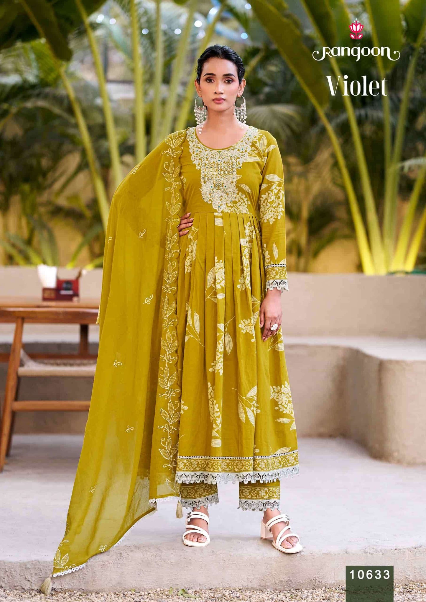 Rangoon Violet Cotton Cambric Salwar Suit Set
