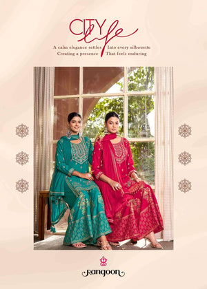 Rangoon Vriti Rayon Designer Palazzo Suit Set with Mirror Work - Amrah Wholesale