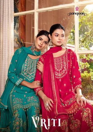 Rangoon Vriti Rayon Designer Palazzo Suit Set with Mirror Work - Amrah Wholesale