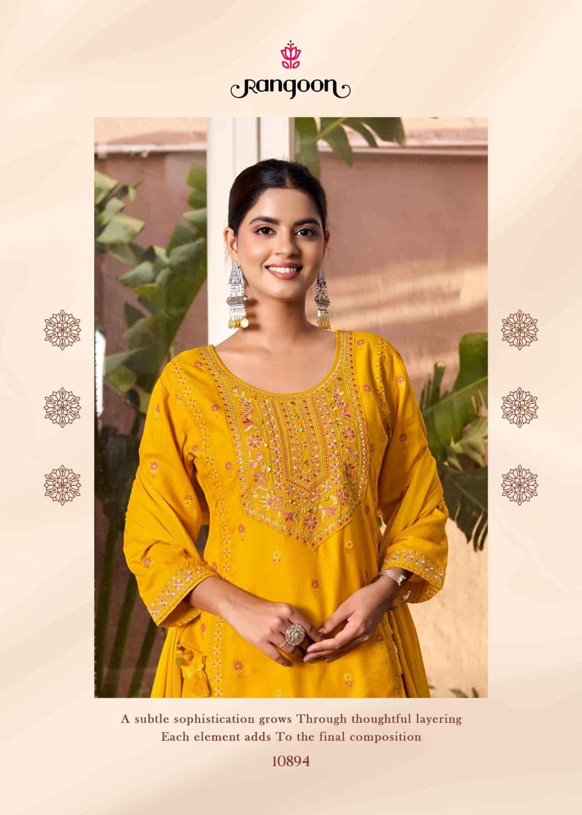 Rangoon Vriti Rayon Designer Palazzo Suit Set with Mirror Work - Amrah Wholesale