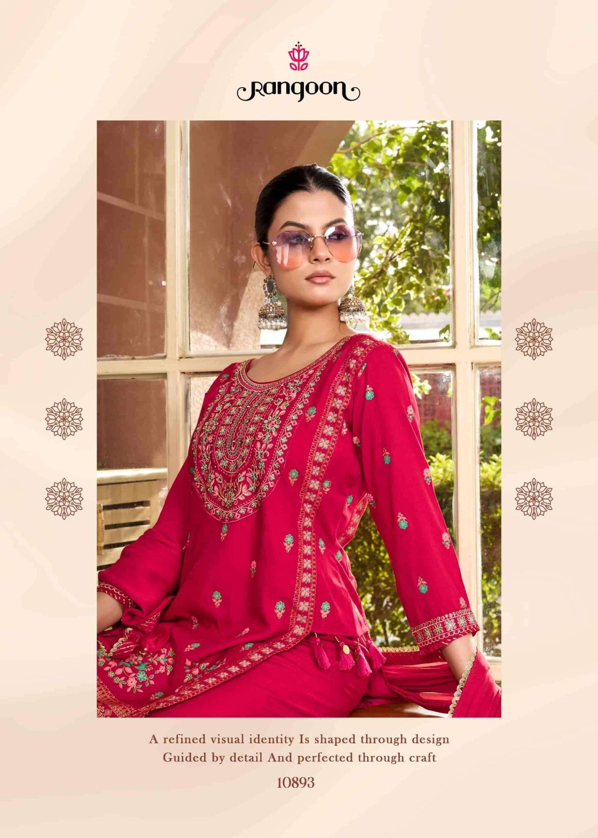 Rangoon Vriti Rayon Designer Palazzo Suit Set with Mirror Work - Amrah Wholesale
