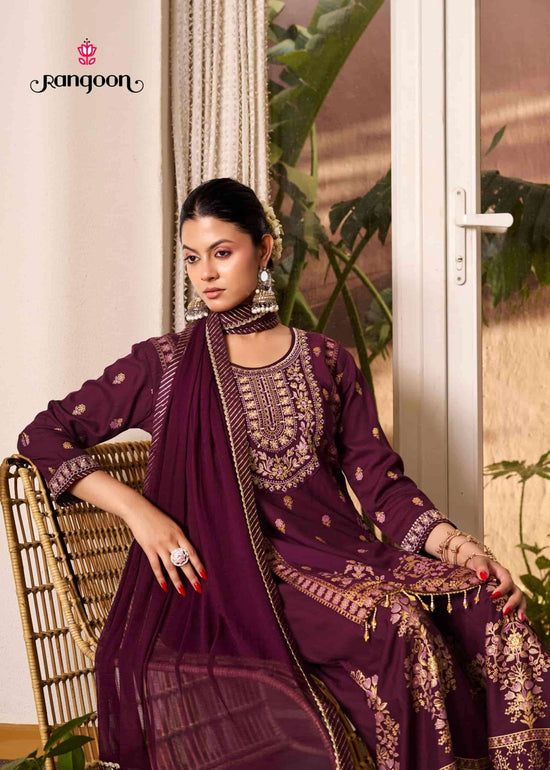 Rangoon Vriti Rayon Designer Palazzo Suit Set with Mirror Work - Amrah Wholesale