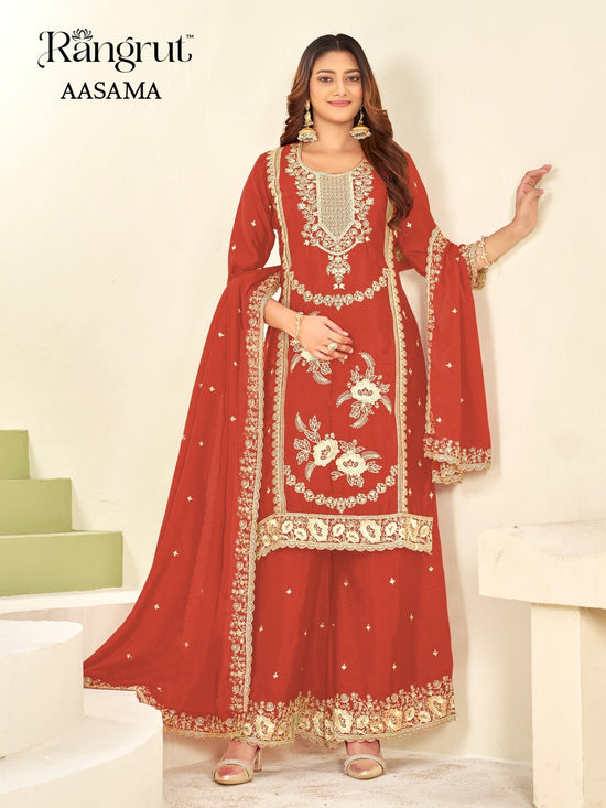 Rangrut Aasama Chinon Embroidered Pakistani Suit - Amrah Wholesale