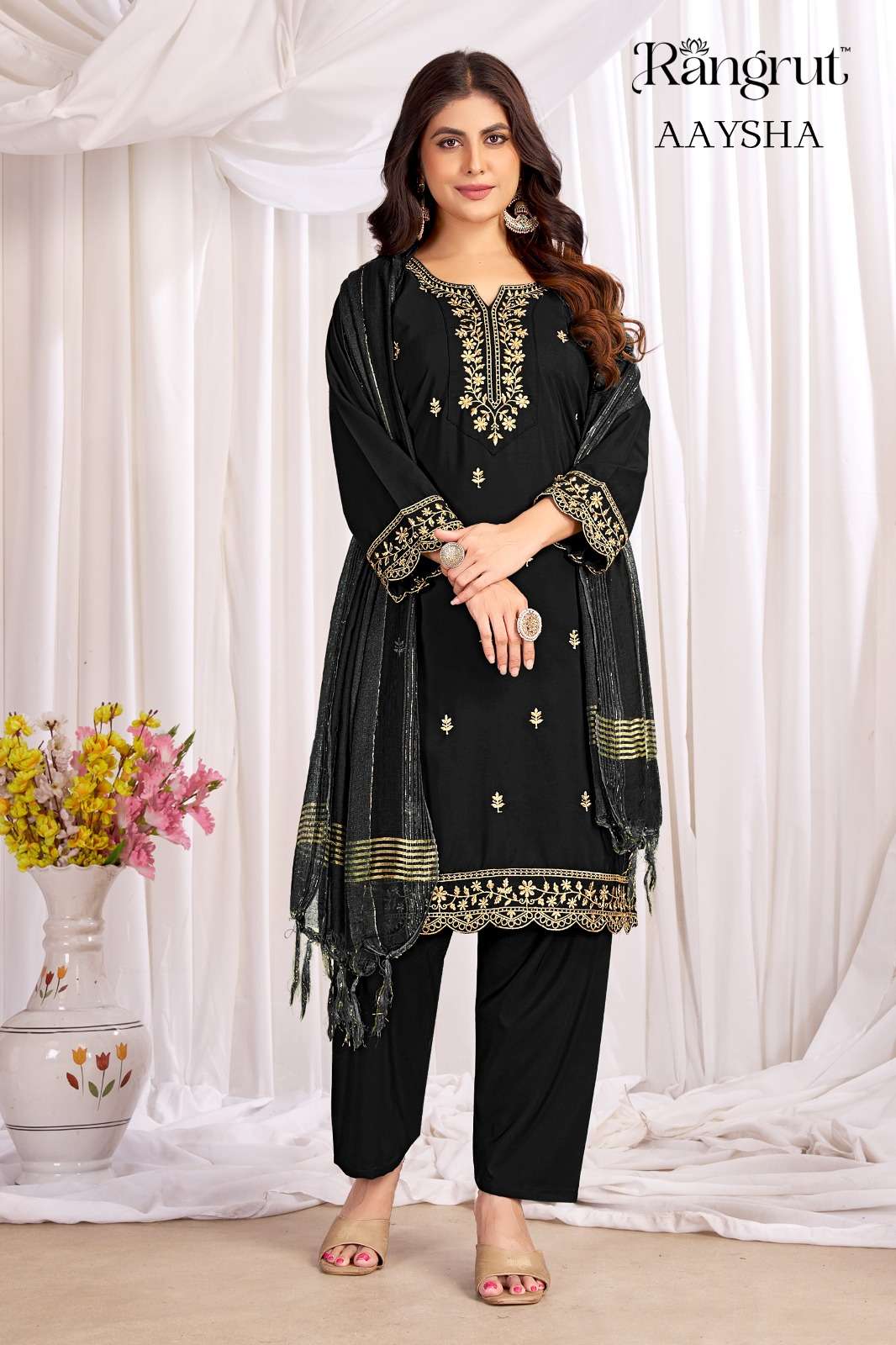 Rangrut Aaysha Crepe Embroidery Ready to Wear Salwar Suit Set